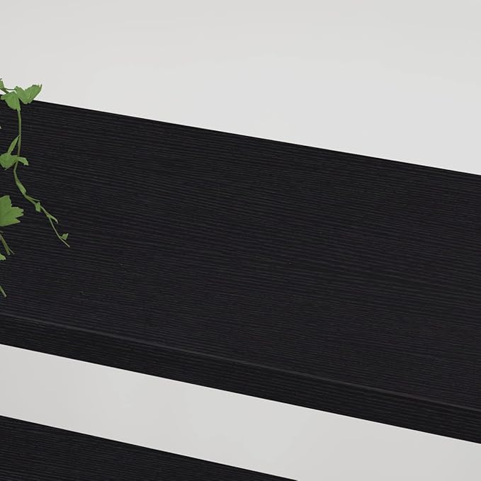 HSH 4 Tier Black Bookshelf, Industrial Metal Wood Storage Book Shelves - Image 3