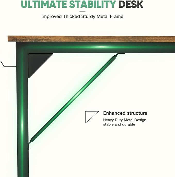 63 Inch Desk Office with Storage, Modern Simple Style Gaming Computer Table - Image 6