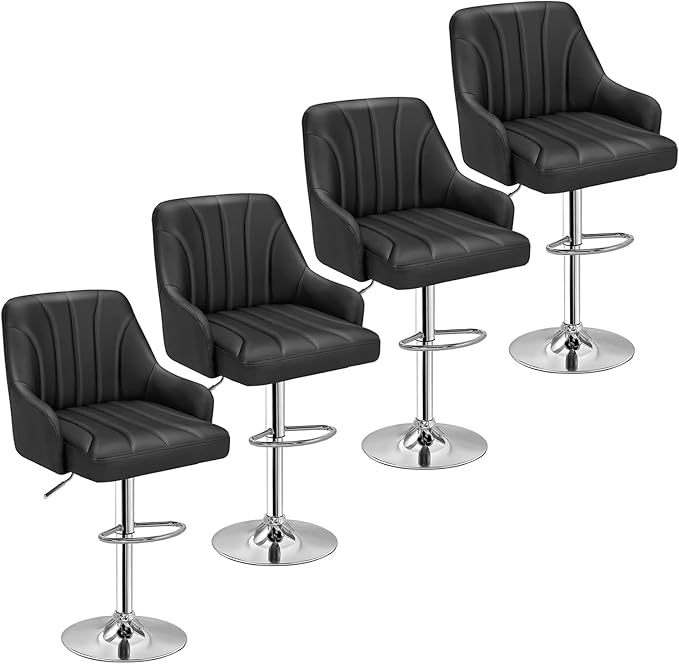 VECELO Bar Stools Set of 4, Adjustable Barstools, Counter Height Stools by VECELO