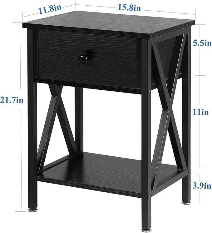 VECELO Nightstands, Modern End Side Tables, Night Stand - Image 3
