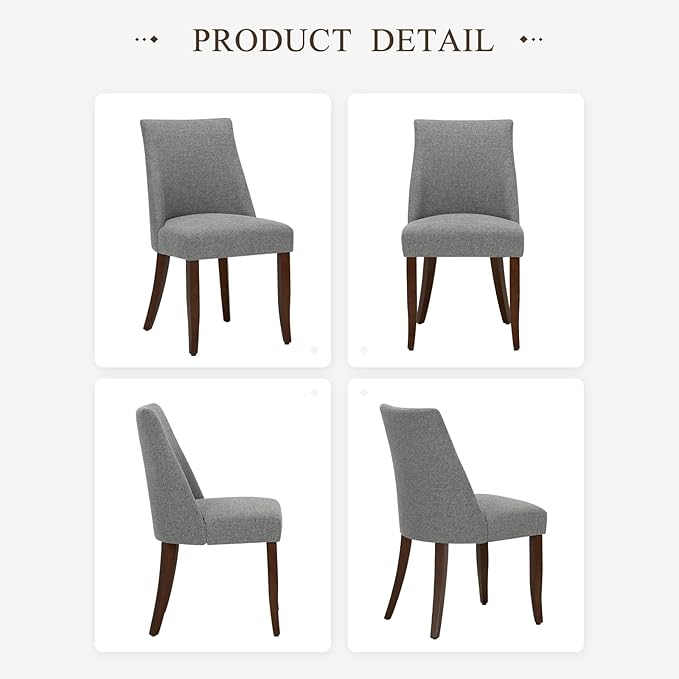 COLAMY Upholstered Dining Chairs Set of 4, Mid Century Modern Kitchen Chairs - Image 7