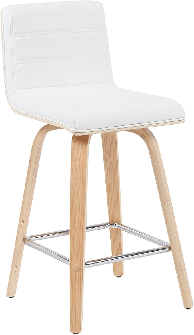 Armen Living Vienna Modern Swivel 26" Counter Height Barstool - Image 2