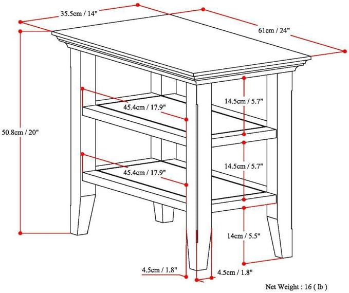 SIMPLIHOME Acadian 14-inch Wide Solid Wood Narrow End Table in Black, - Image 3