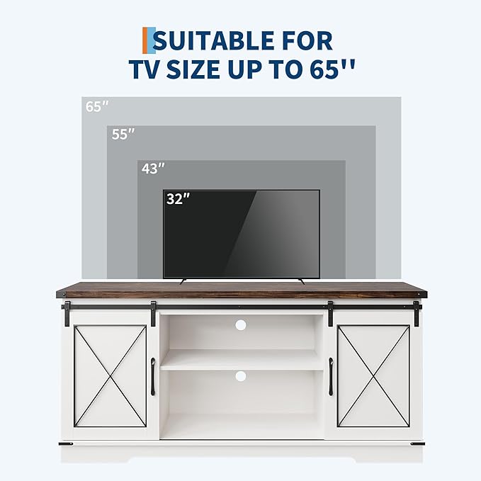 CABIHOME Farmhouse TV Stand and Entertainment Center - Image 7