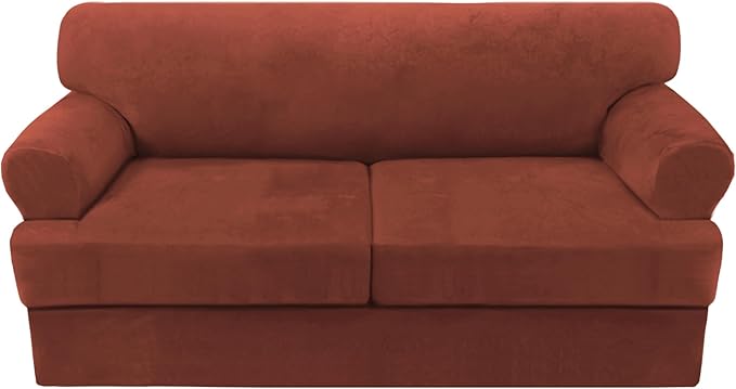H.VERSAILTEX Sofa Cover 3 Piece T Cushion Loveseat Slipcovers Thick Velvet by HVERSAILTEX