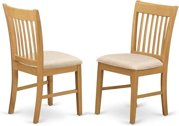 East West Furniture DLNO5-OAK-C 5 Piece Kitchen Table & Chairs Set Includes a - Image 3