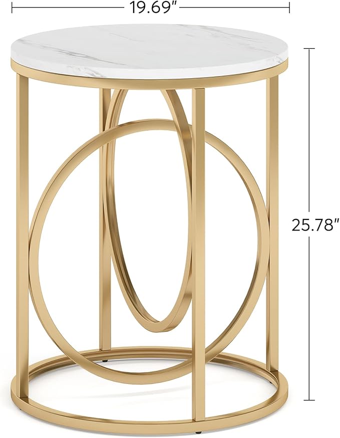 LITTLE TREE 20” Round End Table，Modern Sofa Side Table - Image 3