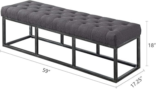 24KF Upholstered Tufted Long Bench - Image 2