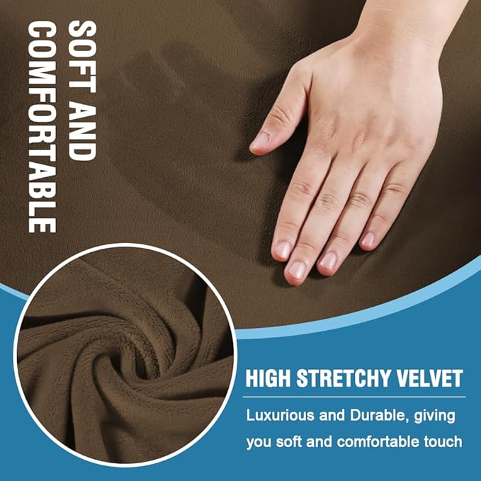 H.VERSAILTEX Sofa Cover 4 Piece T Cushion Sofa Slipcovers Thick Velvet Couch - Image 3
