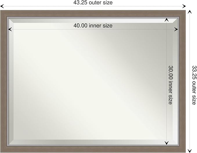 Amanti Art Brown Bathroom Mirror - Image 4