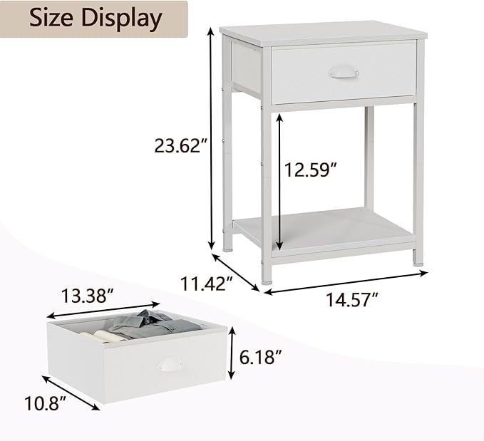 Furologee White Nightstand - Image 3