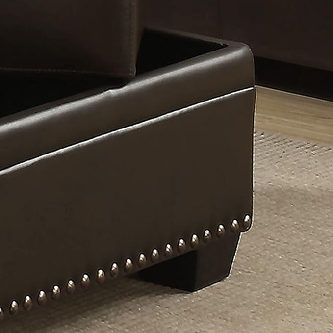 AC Pacific Louis Collection Traditional Upholstered Leather Living Room Piece - Image 3