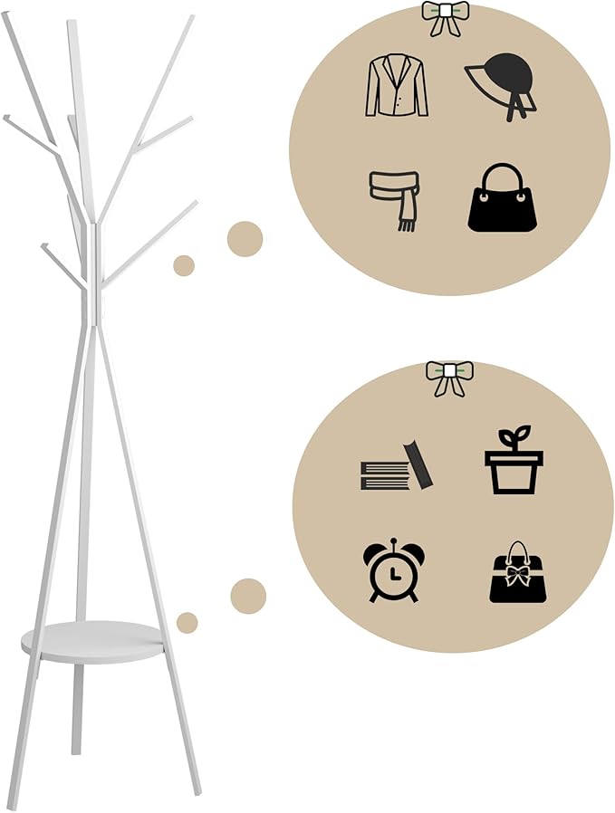 Coat Rack Hat Stand Free Standing Display Hall Tree Metal Hat Hanger Garment - Image 7