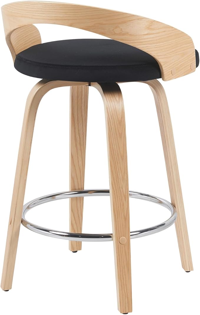 Armen Living Sonia Modern Swivel Counter Height Bar Stool - Image 4