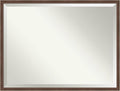 Amanti Art Brown Wall Mirror 32x42 Florence Medium Brown Rectangle Bathroom by AmantiArt