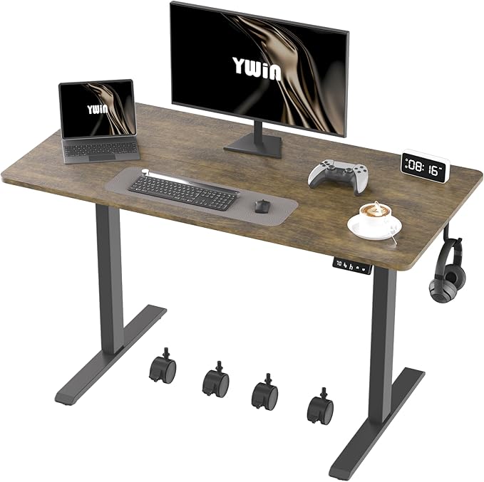 Ywin Electric Height Adjustable Standing Desk, 55 x 24 inches, Ergonomic Stand by Unknown