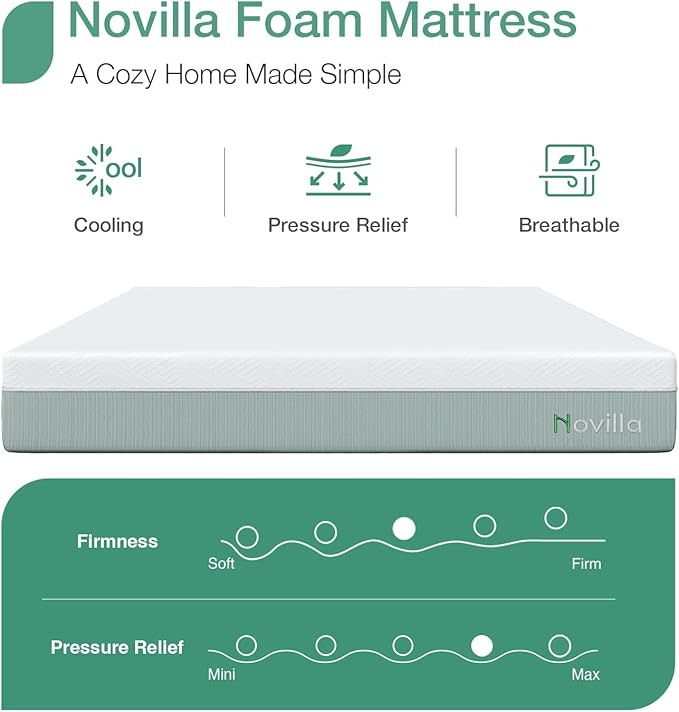 Novilla King Mattress, 10 Inch Gel Memory Foam Mattress - Image 7