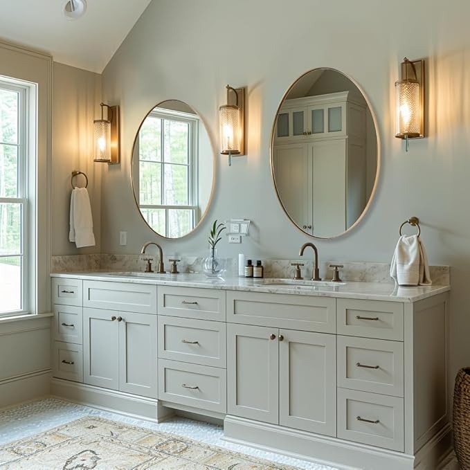 ANDY STAR Gold Oval Mirrors for Bathroom, 24x32 Inch Brushed Gold Stainless - Image 3