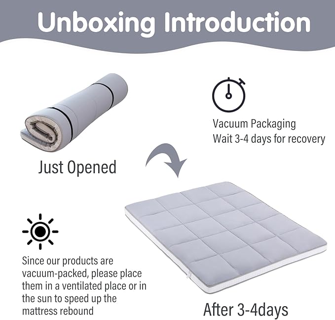 Tiita Floor Mattress Memory Foam Mattress Topper, Portable Roll Up Travel Car - Image 6