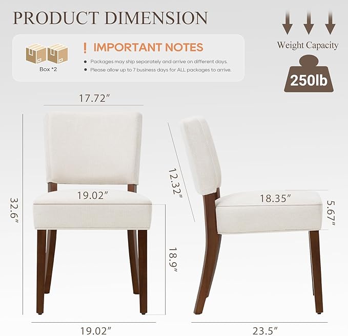 COLAMY Mid Century Modern Dining Chairs Set of 4, Upholstered Kitchen Chairs - Image 2