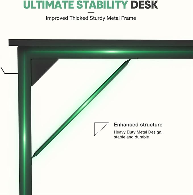 40 Inch Desk Office with Storage, Modern Simple Style Gaming Computer Table - Image 6