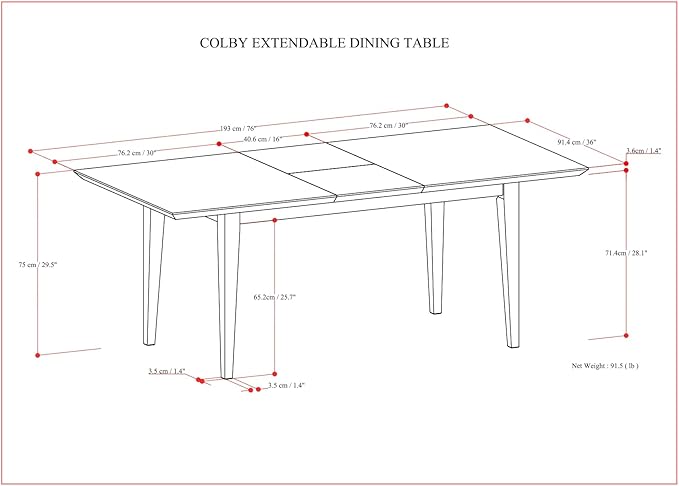 SIMPLIHOME Colby Extendable Dining Table, Solid Wood Walnut Veneer in Walnut - Image 3