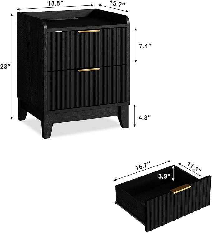 Wnutrees Fluted Nightstand - Image 2