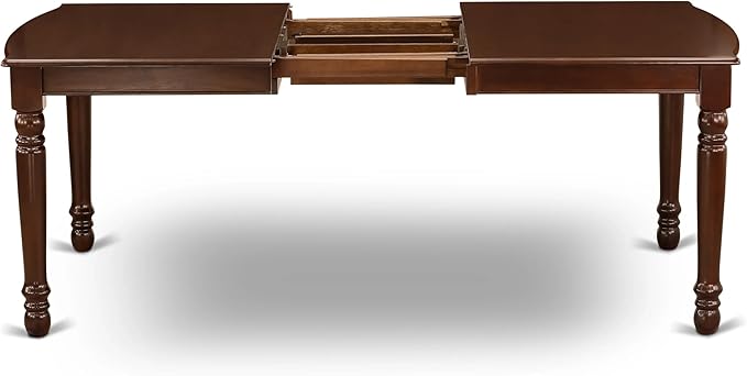 East West Furniture DOML7-MAH-W 7 Piece Dining Set Consist of a Rectangle - Image 5