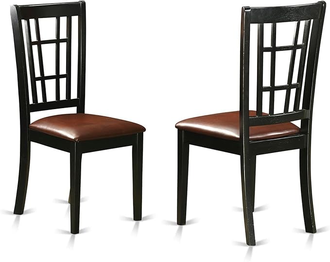 East West Furniture DLNI3-BLK-LC 3 Piece Dining Table Set - Image 3