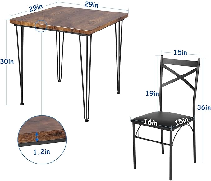 VECELO Kitchen Dining Room Table Set - Image 7