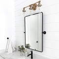 TEHOME 20x24'' Pivot Mirror for Bathroom Matt Black Tilt Beveled Mirror by TEHOME