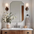 ANDY STAR Matte Black Mirror 26x38 Inch, Scalloped Wall Mirror, Unique by ANDYSTAR