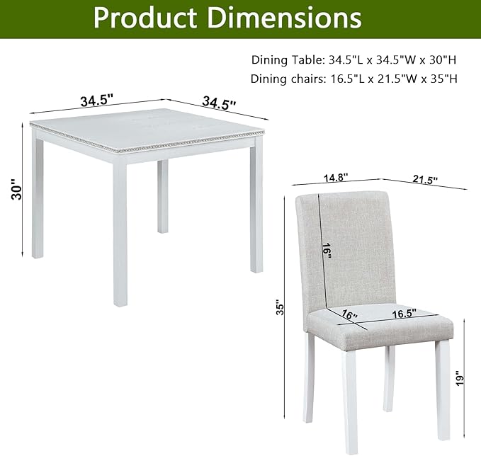 Ball & Cast 5 Piece Dining Table Set, Kitchen Table Set - Image 3