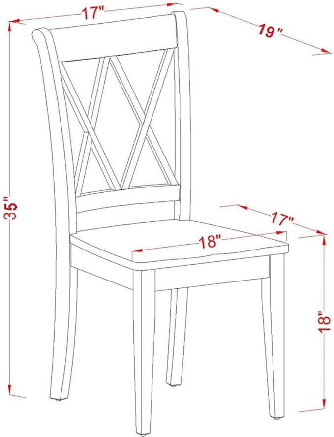 East West Furniture DUCL7-MAH-C 7 Piece Dining Set Consist of a Rectangle - Image 11