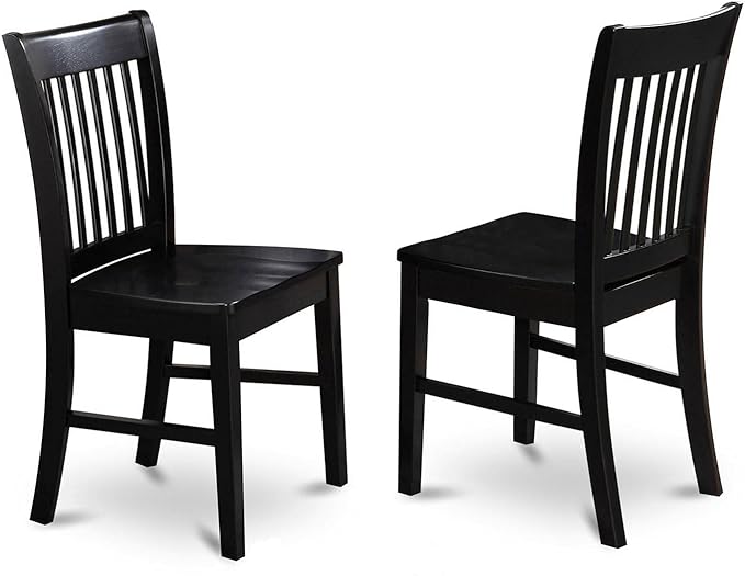 East West Furniture DLNO5-BLK-W 5 Piece Dinette Set - Image 3