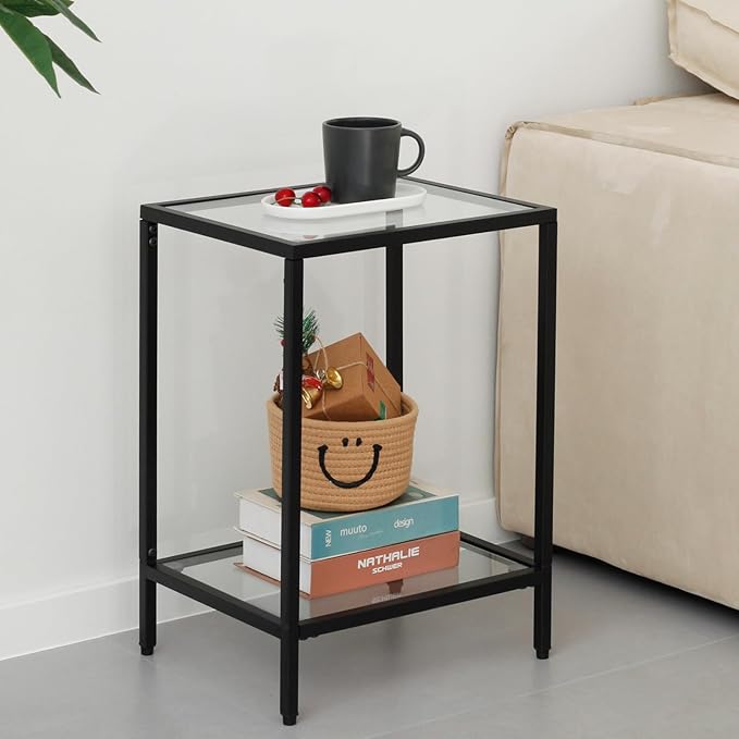 Modern 2-Tier Tempered Glass End Table - Image 4