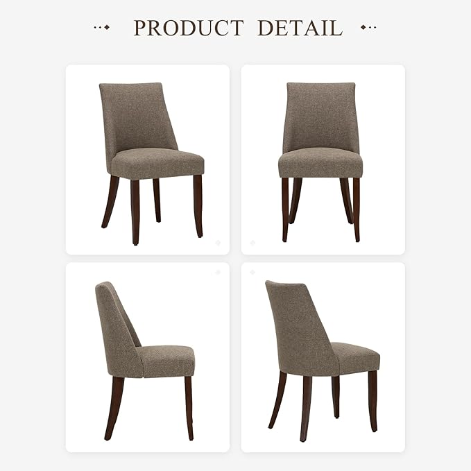 COLAMY Upholstered Dining Chairs Set of 4, Mid Century Modern Kitchen Chairs - Image 7