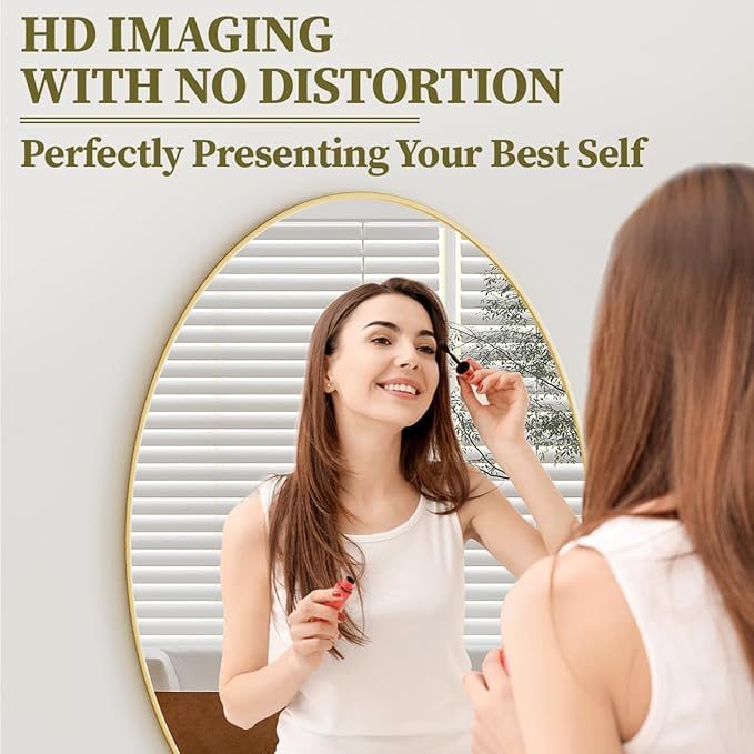 Koonmi Gold Oval Bathroom Mirror, Oval Mirror - Image 3