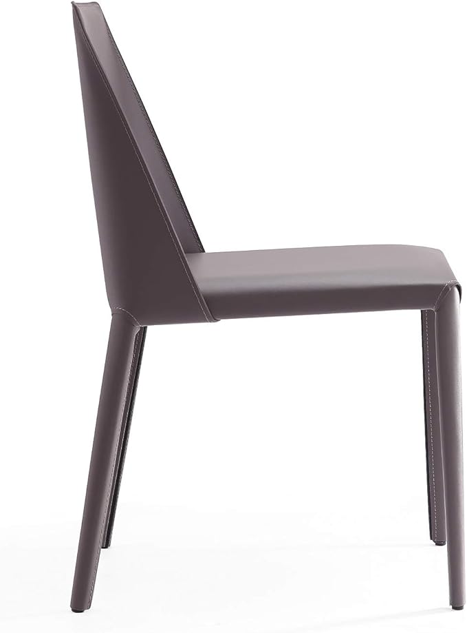 Manhattan Comfort Paris Modern Saddle Leather Dining Chairs, Metal Frame - Image 6