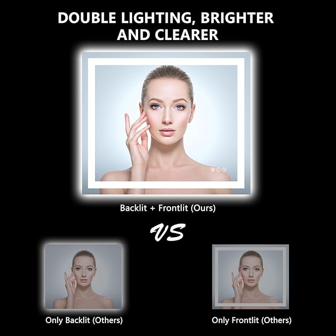 28x36 Inch LED Bathroom Mirror - Image 3