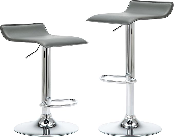NOBPEINT Contemporary Chrome Air Lift Adjustable Swivel Bar Stool - Image 9