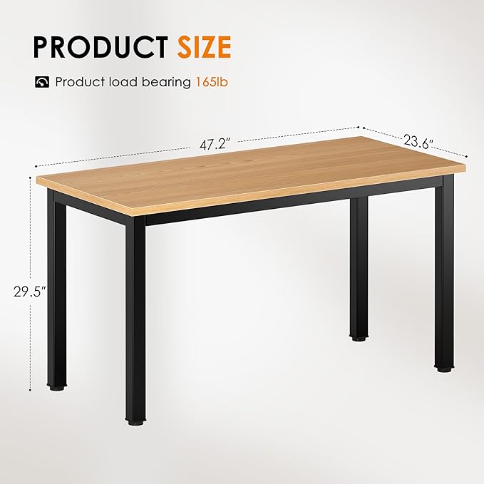 DlandHome 47 inch Computer Desk Home Office Table Writing Desk Study Table - Image 3