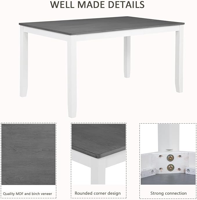 soges 6-Piece Kitchen Dining Table Set - Image 3