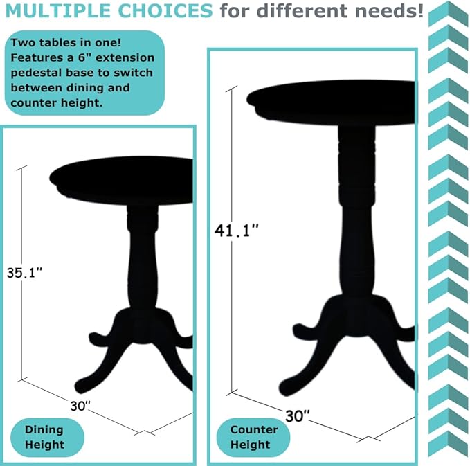 International Concepts 30-Inch Round Pedestal Dining Table - Image 2