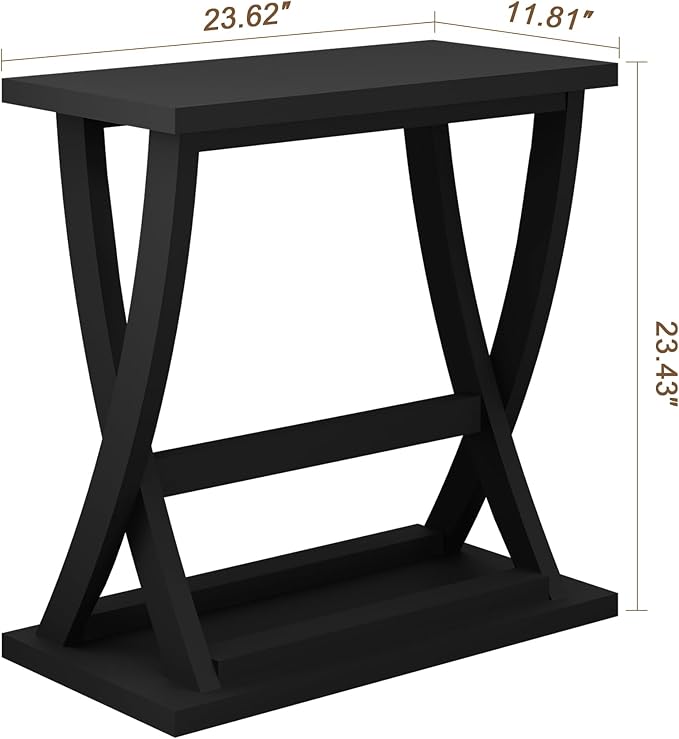 ChooChoo Black End Table, Narrow Side Table - Image 2