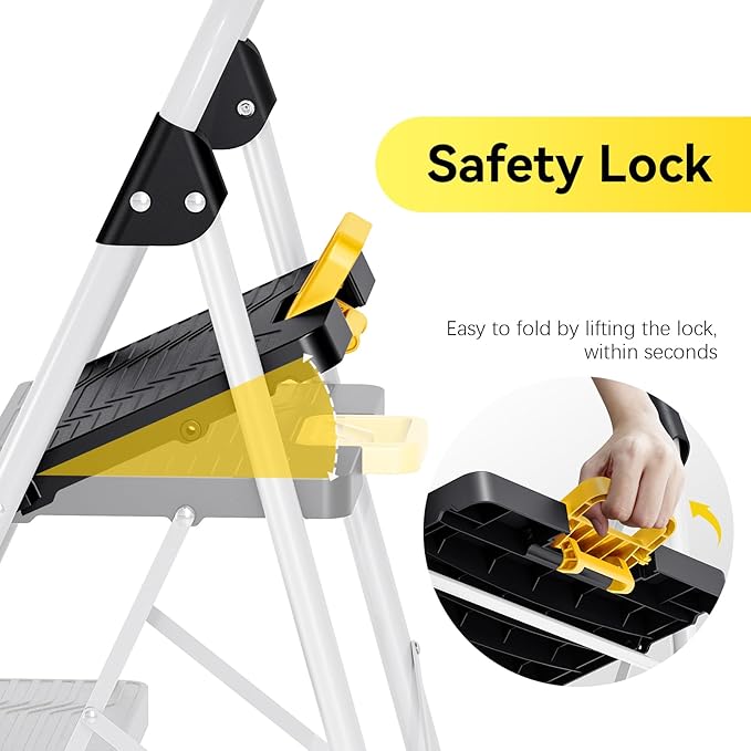 KINGRACK 2 Step Folding Ladder, 800lbs Capacity Step Stool - Image 4