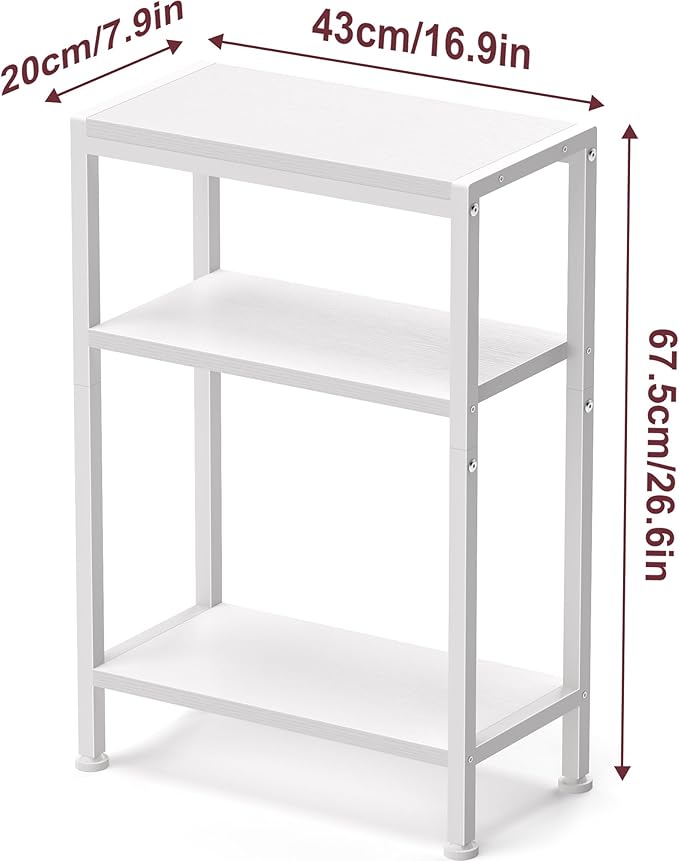 Narrow Side Table for Small Space, 3-Tier Small End Table - Image 3