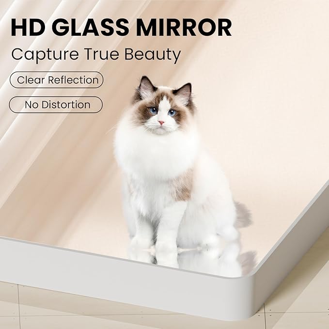 White Bathroom Mirror 22x30 Inch, Rounded Rectangle Matte Bathroom Vanity Mirror - Image 4