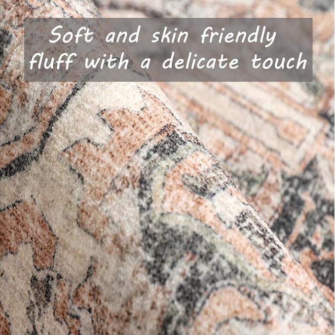 8x10 Washable Area Rug Medallion Distressed Design Boho Medallion Non-Shedding - Image 4