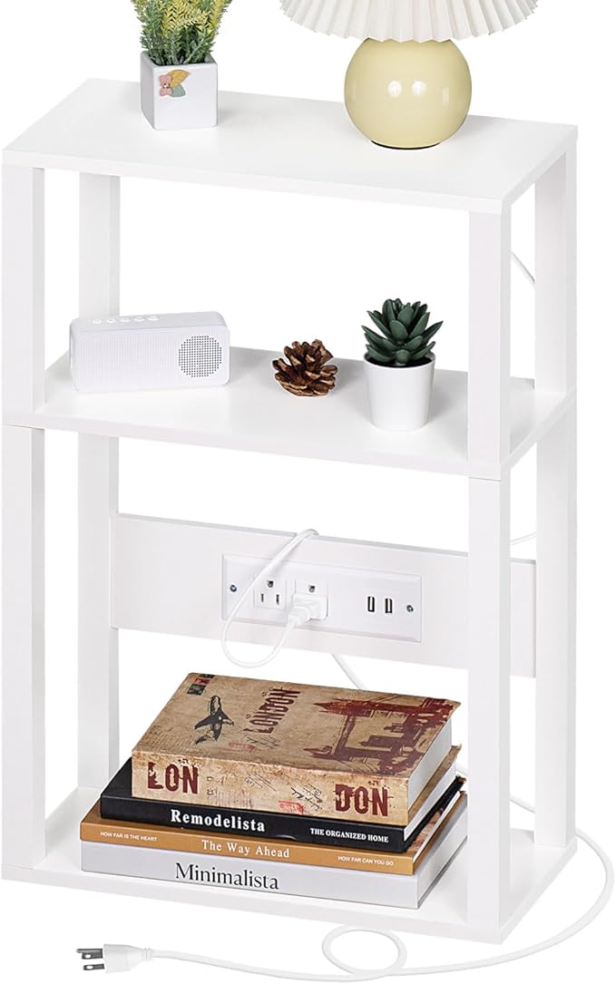 3-Tier Small Narrow Wood Side Table Set of 2 - Image 8